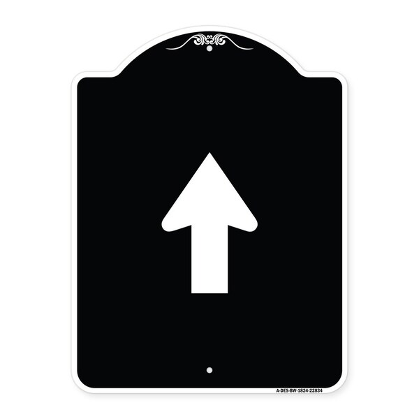 Signmission Straight Thru Straight Thru Symbol Heavy-Gauge Aluminum Architectural Sign, 24" x 18", BW-1824-22834 A-DES-BW-1824-22834 - main
